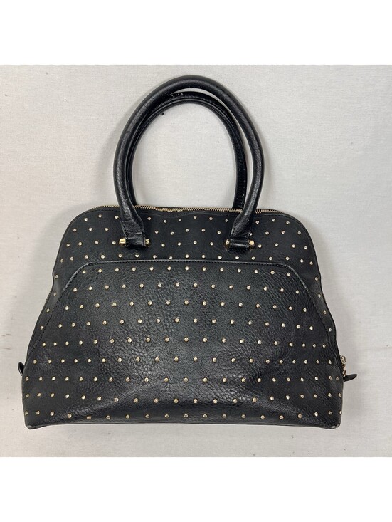 Charming Charlie Handbags - Charming Charlie Black And Gold Studded Faux Leather Handbag 14” X 10”